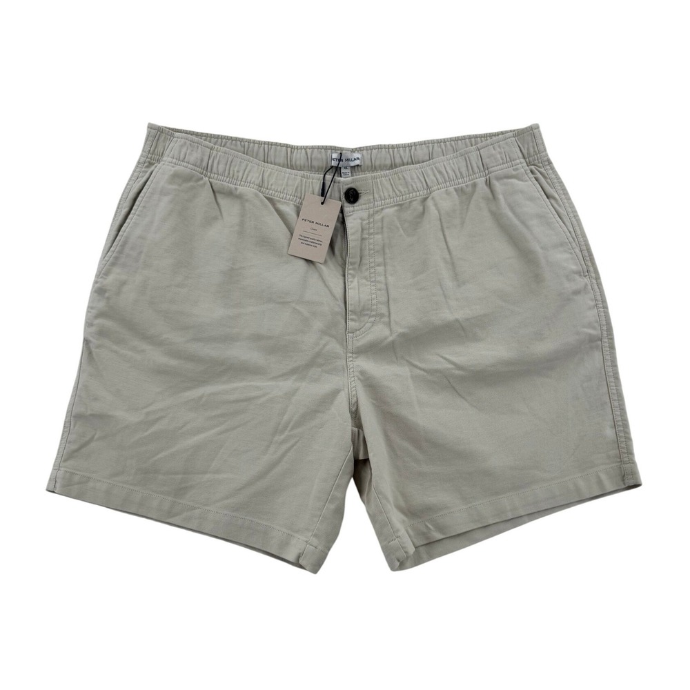 Peter Millar Crown Shorts Mens XL Stone NWT MS25B18 Elastic Waist Cotton Blend